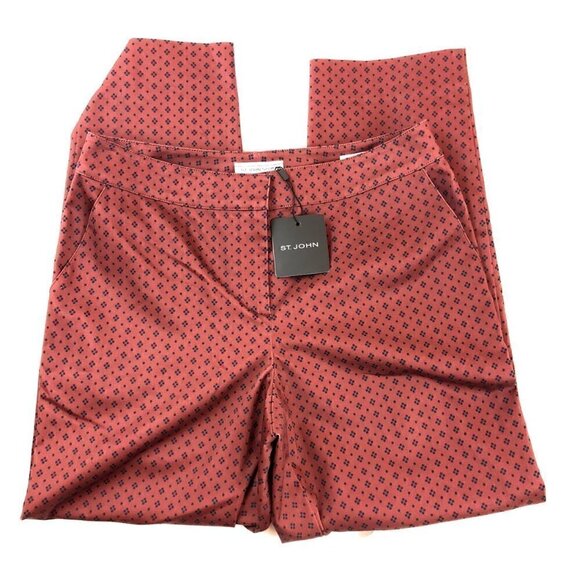 St. John Sports Burgundy Emma Pants 8 - Picture 3 of 8